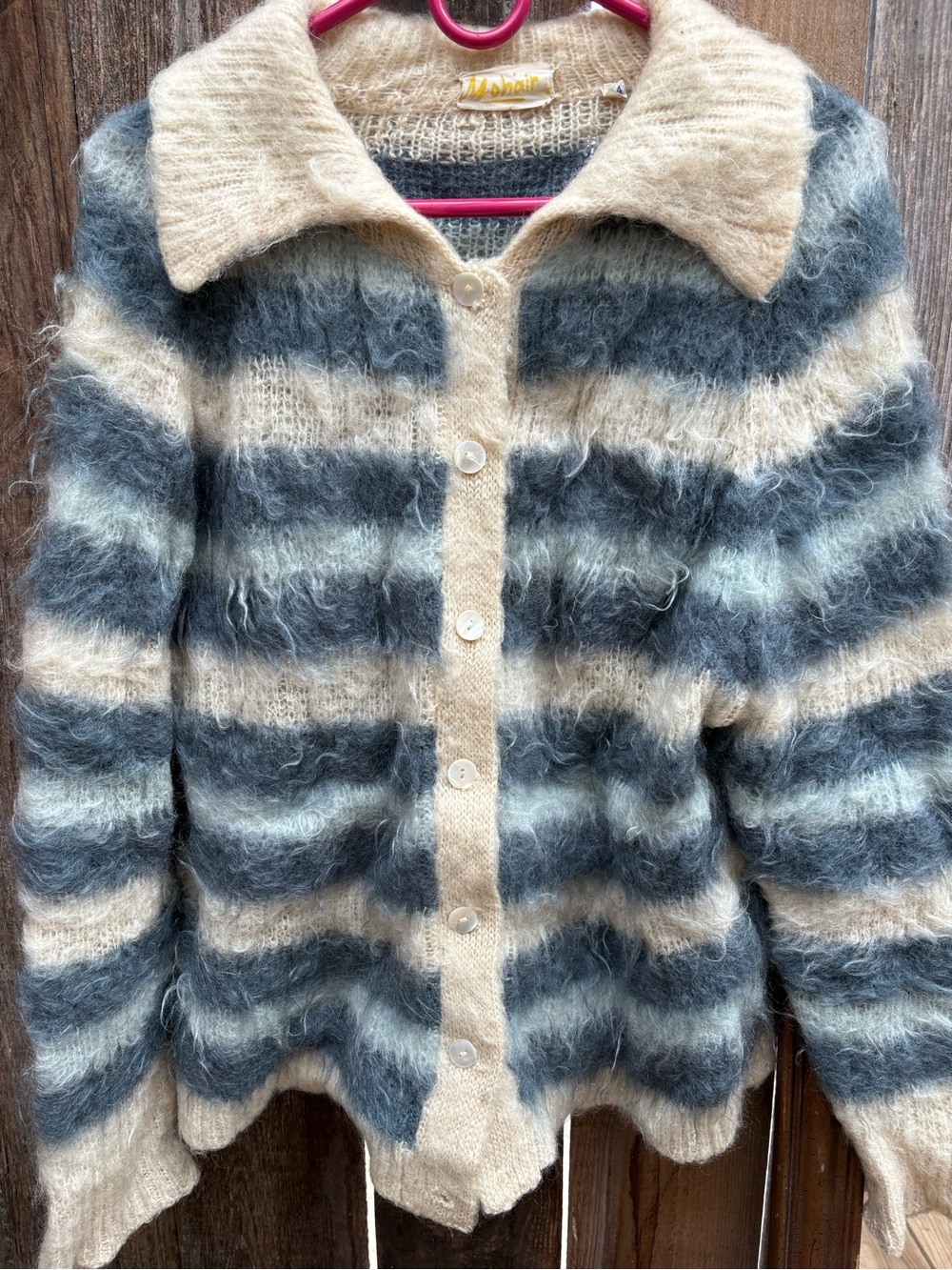 Vintage Striped Mohair Cardigan